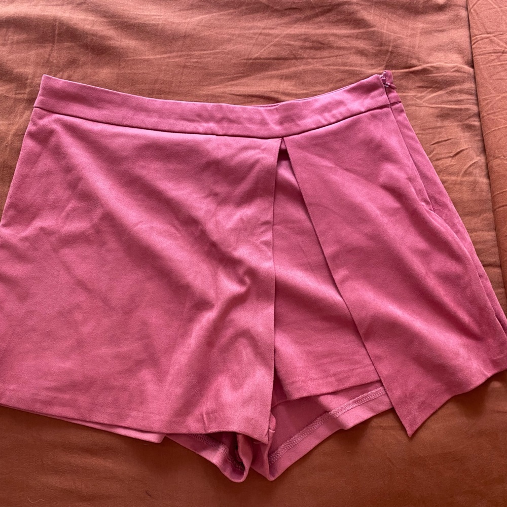 Hot pink Suede Skort